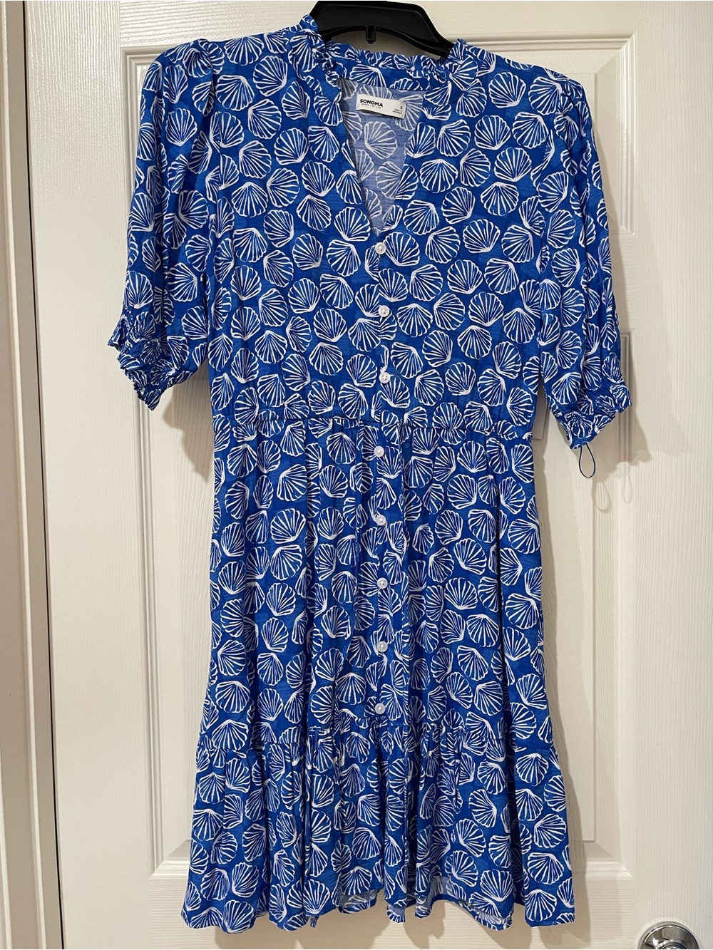 Women's Sonoma Goods For Life® Ruffle Collar Tie
Waist Dress blue shell